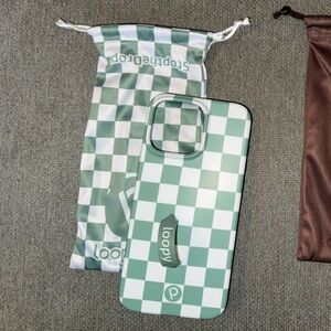 Green Checkered Loopy Case